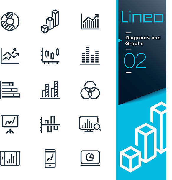 Lineo - Diagrams and Graphs line icons Vector illustration, Each icon is easy to colorize and can be used at any size. impulse shopping stock illustrations