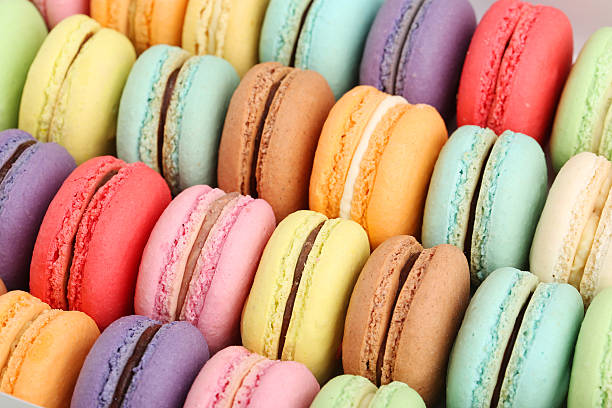 istock French colorful macarons background, close up 502518930