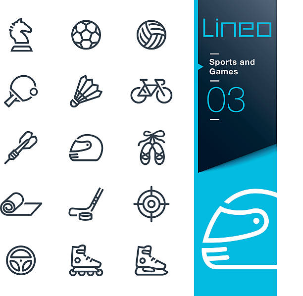 lineo-sport und spiele linie symbole - handball stock-grafiken, -clipart, -cartoons und -symbole
