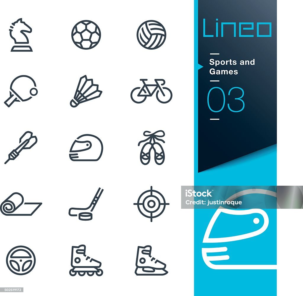 Lineo - Sports and Games line icons Vector illustration, Each icon is easy to colorize and can be used at any size.  Icon Symbol stock vector
