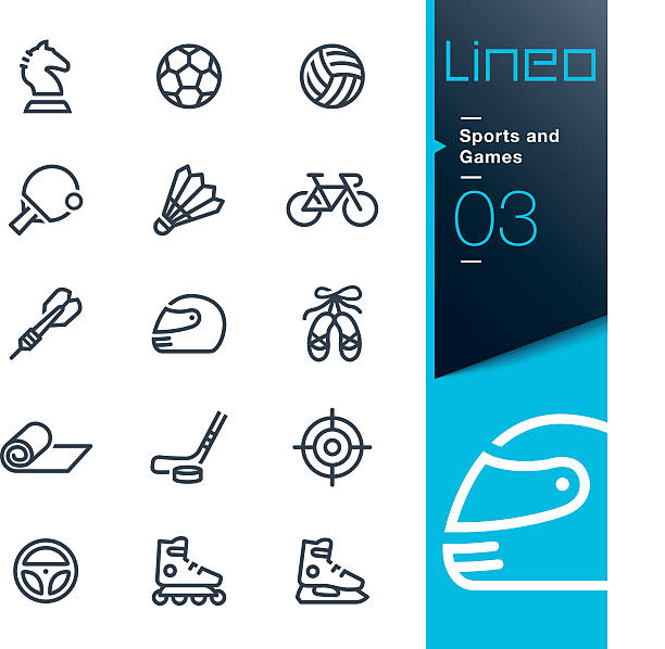 Lineo - Sports and Games line icons Vector illustration, Each icon is easy to colorize and can be used at any size.  team handball stock illustrations