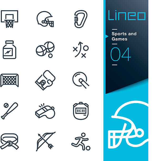 Lineo - Sports and Games line icons Vector illustration, Each icon is easy to colorize and can be used at any size.  blackbelt stock illustrations