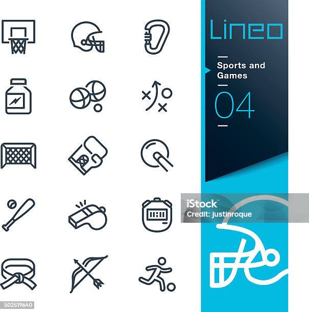 Lineo Sports And Games Line Icons Stock Illustration - Download Image Now - Icon Symbol, Football Helmet, Boules