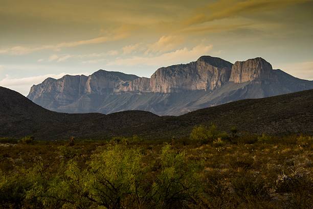 Guadalupe Mountains National Park at Sunset stock photo
