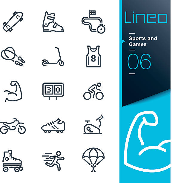 lineo-sporty i gry linia ikon - off track running illustrations stock illustrations