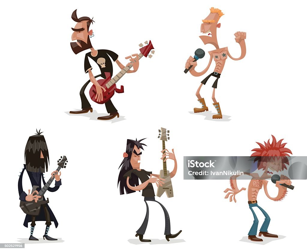 Set of rock musicians To EPS 10 Rock Music stock vector