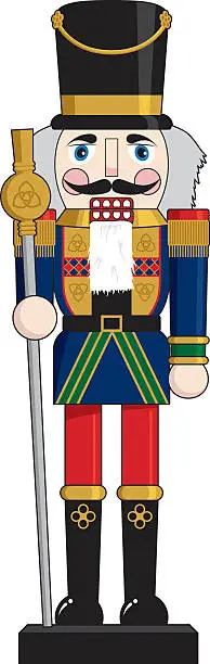 Vector illustration of Christmas Nutcracker in blue