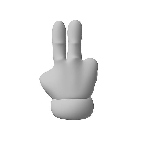 istock 3D Cartoon hand shape victory two fingers 502524806