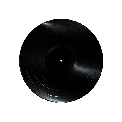 Vinyl player with long play or LP records. Top view. 3d illustration