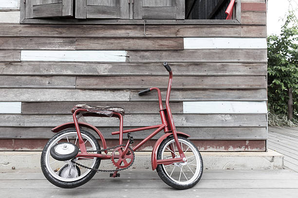istock Antique children red tricycle. 502525676