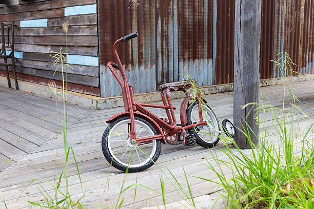 istock Antique children red tricycle 502525808