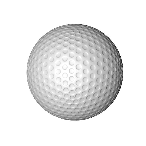 pallina da golf su bianco - golf ball circle ball curve foto e immagini stock