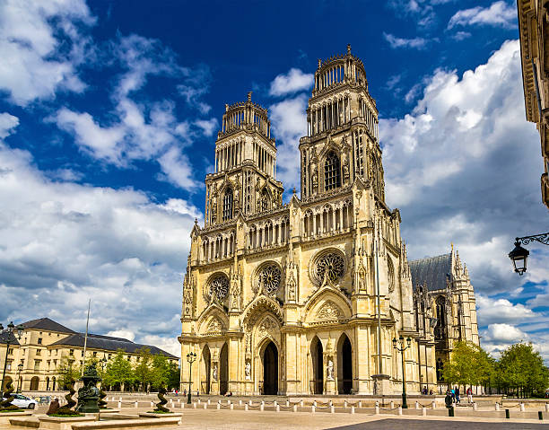 View of Orleans Cathedral - France, region Centre View of Orleans Cathedral - France, region Centre orleans france photos stock pictures, royalty-free photos & images