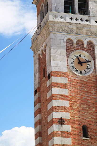 die tower bell von aviano (italien - italy bell tower built structure building exterior stock-fotos und bilder