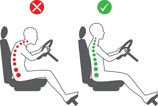 illustrations, cliparts, dessins animés et icônes de bonne position assise, de conduite - vehicle seat illustrations