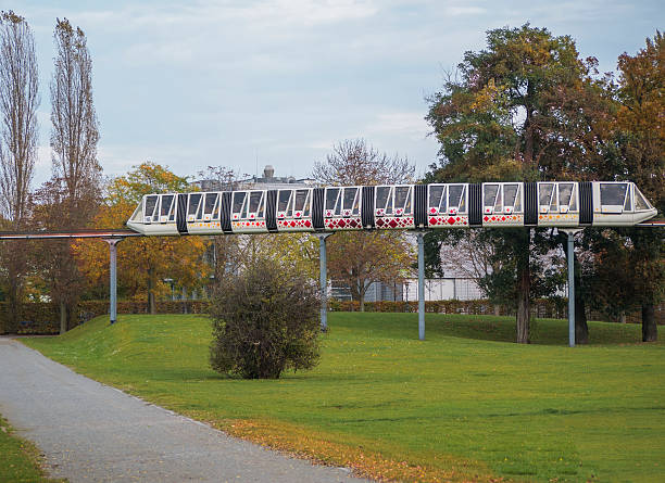 istock Elbauenpark in Magdeburg, Germany. Train for a sightseeing tour 502531736
