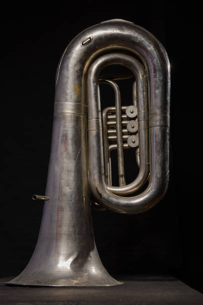 istock silver tuba isolated on black background 502532954
