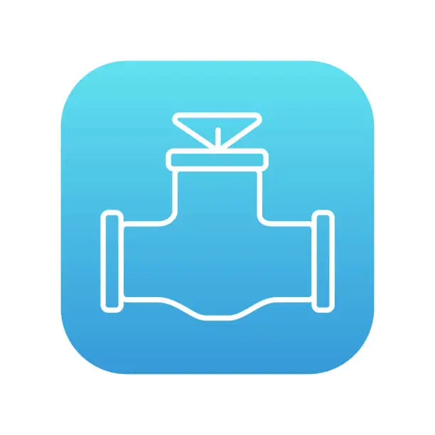 Vector illustration of Gas pipe valve line icon
