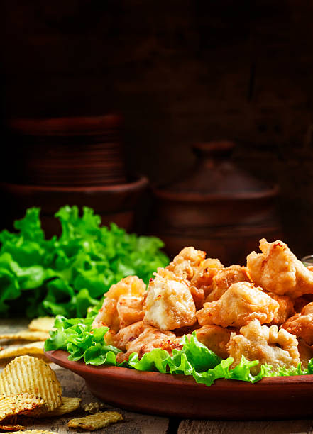 istock Nuggets, chicken tempura with green salad 502551366