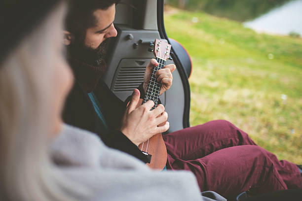 istock Relax and enjoy music and beautiful landscape 502555070