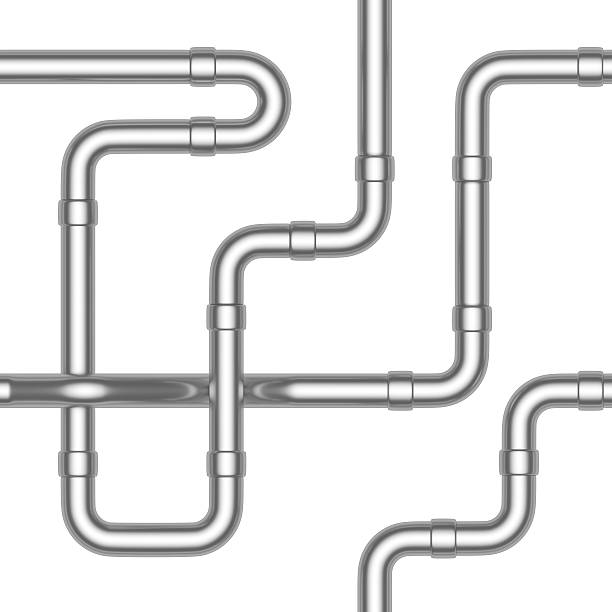 istock Steel pipeline construction seamless background 502556578