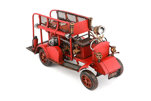 istock Antique Fire truck model on white background 502558148