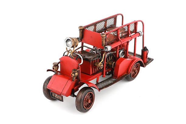 istock Antique Fire truck model on white background 502558164