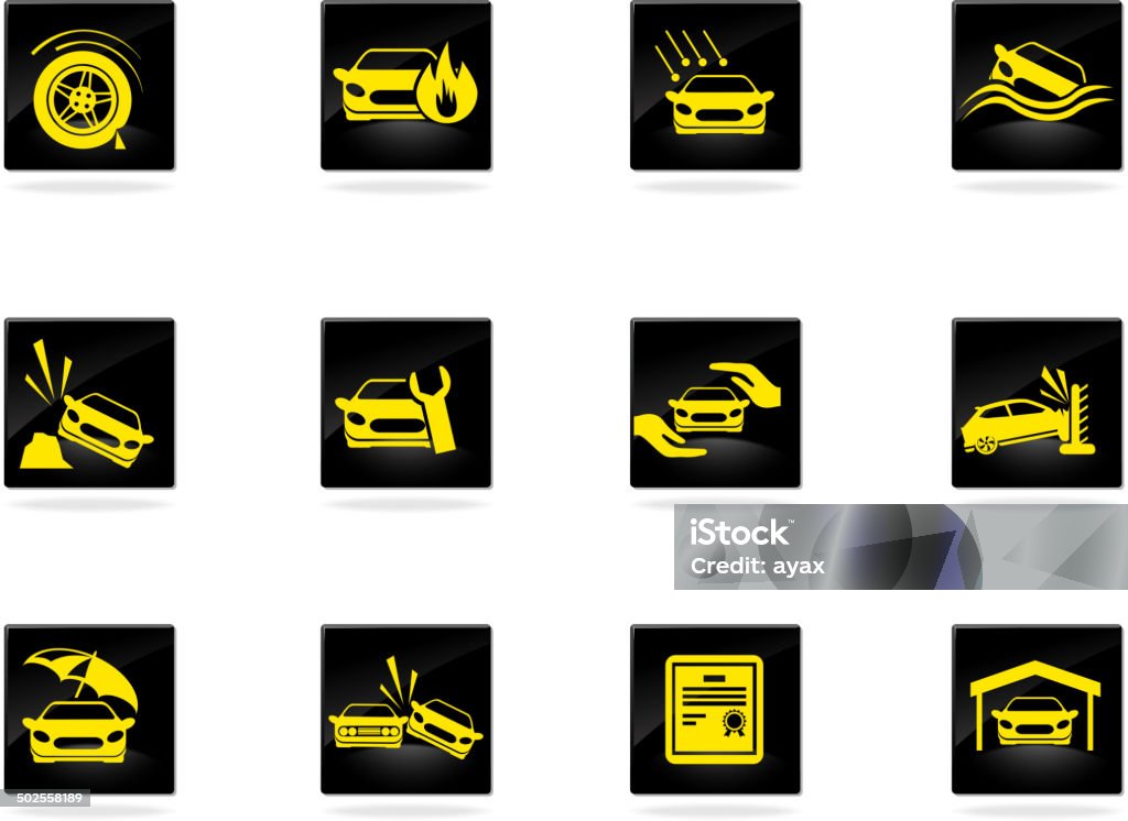 Car Insurance Icons Car Insurance Icons. See also: Auto Repair Shop stock vector