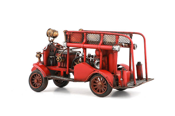 istock Antique Fire truck model on white background 502558224