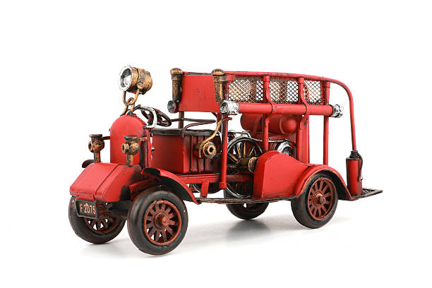 istock Antique Fire truck model on white background 502558264