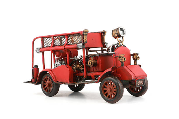 istock Antique Fire truck model on white background 502558284