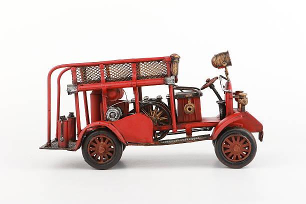 istock Antique Fire truck model on white background 502558296