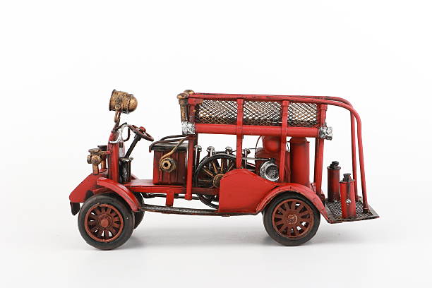 istock Antique Fire truck model on white background 502558316