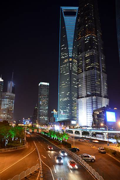 istock Lujiazui financial district by night, Shanghai 502558502