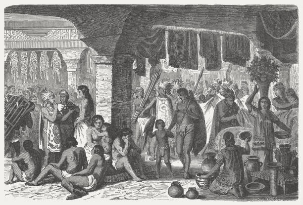 istock Tianguis, market place in the ancient Mexico, published in 1880 502559255