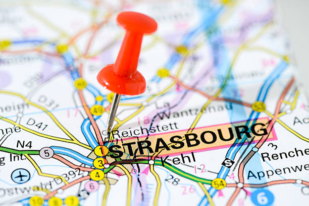 istock European cities on map series: Strasbourg 502559291