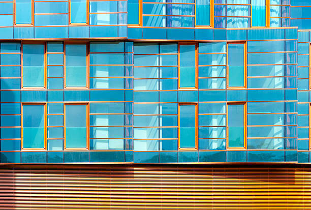 istock Modern building mirror facade in blue tone 502559484