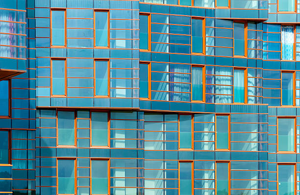 istock Modern building mirror facade in blue tone 502559500