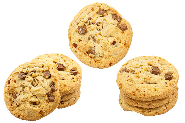 istock Set of chocolate chip cookies isolated on white background 502562091