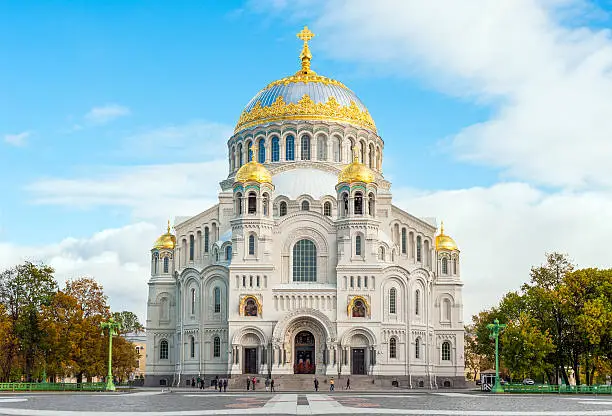 Naval cathedral of Saint Nicholas in Kronstadt, St Petersberg, Russia