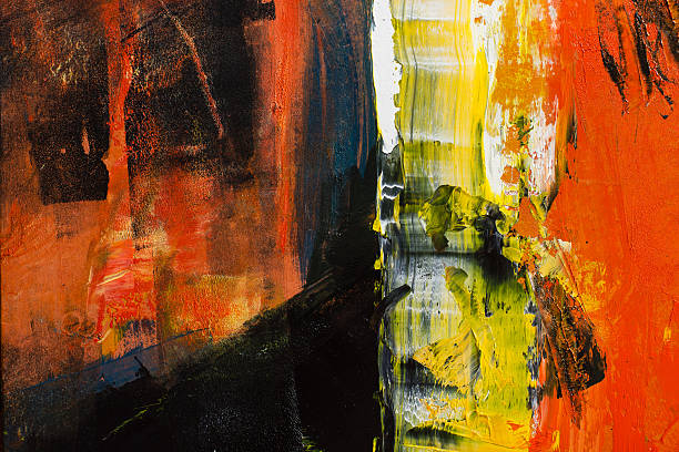istock Abstract painted canvas. Oil paints on a palette. Colorful background. 502580190