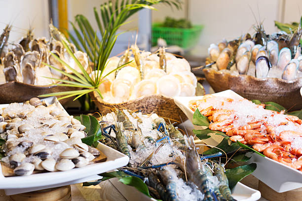 istock fresh seafood on table in cooking room 502581792