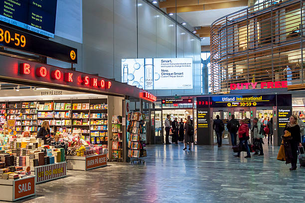 Duty Free Shop at Oslo Gardermoen International Airport stock photo