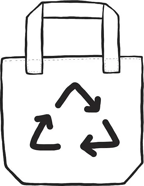 Vector illustration of recycle fabric bag