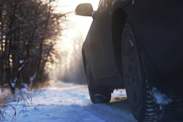 istock car on the road in winter 502583298