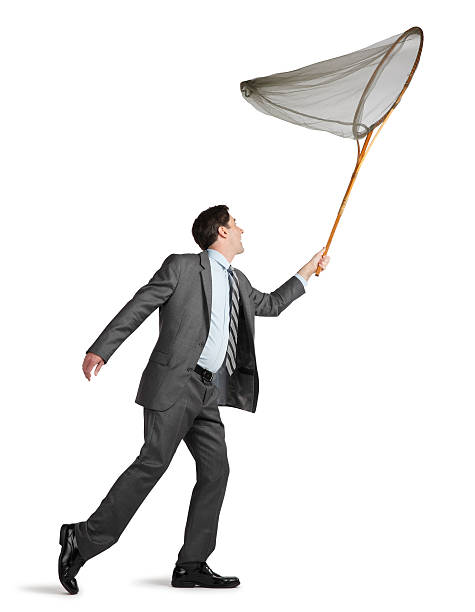 istock Businessman With Butterfly Net 502583969