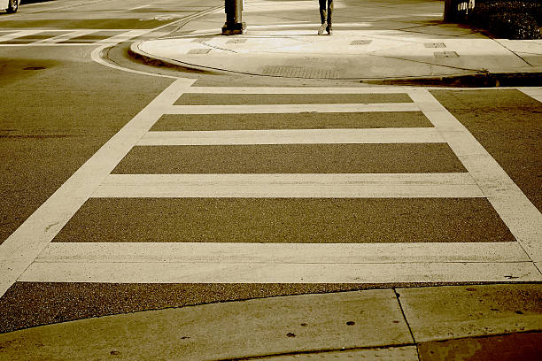 istock Pedestrian Walkway Sign On Asphalt Road 502584846