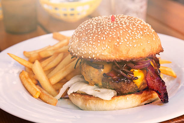 istock Hamburger with fries 502585727