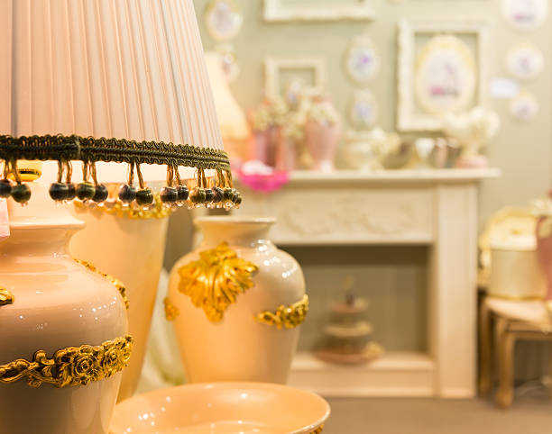 istock Table luxury lamp, yellow colors 502586187