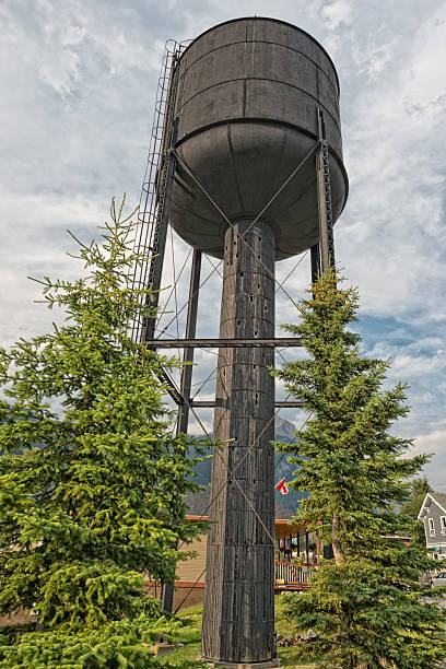 istock old railroad water tower in field Canada 502586435
